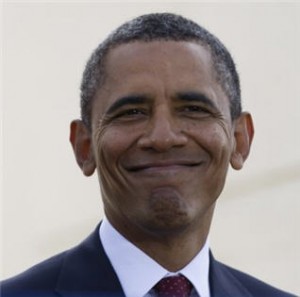 zambet cu buzele lipte - Obama